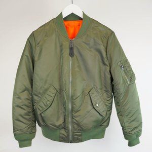 Alpha Industries Green Reversible MA-1 Bomber Flight Jacket